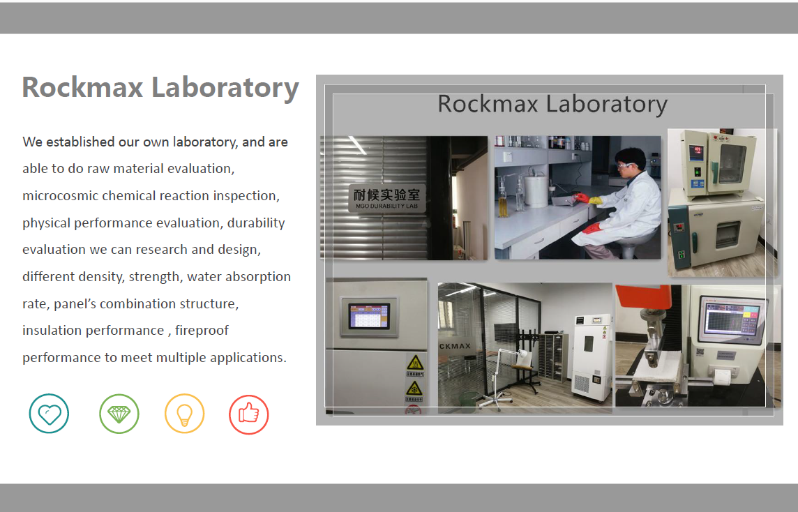 Mgo board CCRR ICC-ES CERT MARK BBA CE test case- Rockmax